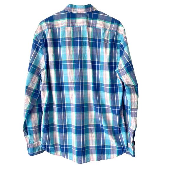 J. Crew Plaid Flex Washed Mens Blue Button Down Shirts NWTs size large - Picture 2 of 7